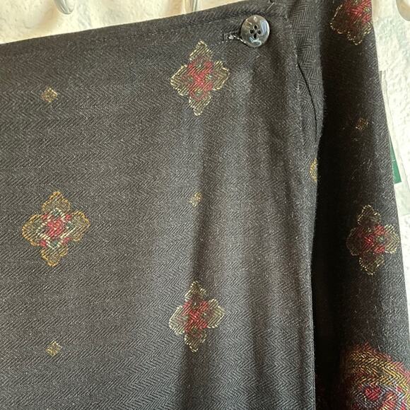Hunt Club Black Paisley Lined Wrap Skirt size 8 NEW - Picture 7 of 8